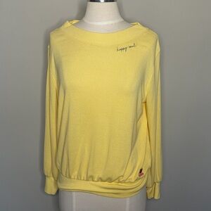 Peace Love World 'Happy Soul' Yellow Sweatshirt, XS